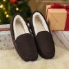 image:imageDREAM PAIRS Womens Fuzzy House Slippers Cozy Faux Fur Micro Suede Moccasins Slip on Loafer Shoes for Indoor and OutdoorBrown