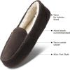 image:imageDREAM PAIRS Womens Fuzzy House Slippers Cozy Faux Fur Micro Suede Moccasins Slip on Loafer Shoes for Indoor and OutdoorBrown