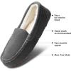 image:imageDREAM PAIRS Womens Fuzzy House Slippers Cozy Faux Fur Micro Suede Moccasins Slip on Loafer Shoes for Indoor and OutdoorGrey