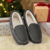 image:imageDREAM PAIRS Womens Fuzzy House Slippers Cozy Faux Fur Micro Suede Moccasins Slip on Loafer Shoes for Indoor and OutdoorGrey