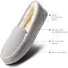 image:imageDREAM PAIRS Womens Fuzzy House Slippers Cozy Faux Fur Micro Suede Moccasins Slip on Loafer Shoes for Indoor and OutdoorLight Grey
