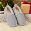 image:imageDREAM PAIRS Womens Fuzzy House Slippers Cozy Faux Fur Micro Suede Moccasins Slip on Loafer Shoes for Indoor and OutdoorLight Grey