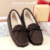 image:imageDREAM PAIRS Womens House Slippers Indoor Outdoor Moccasin Fuzzy Fluffy Furry Loafers Suede Leather Warm ShoesBrown