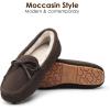 image:imageDREAM PAIRS Womens House Slippers Indoor Outdoor Moccasin Fuzzy Fluffy Furry Loafers Suede Leather Warm ShoesBrown