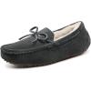 image:imageDREAM PAIRS Womens House Slippers Indoor Outdoor Moccasin Fuzzy Fluffy Furry Loafers Suede Leather Warm ShoesGrey