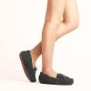 image:imageDREAM PAIRS Womens House Slippers Indoor Outdoor Moccasin Fuzzy Fluffy Furry Loafers Suede Leather Warm ShoesGrey