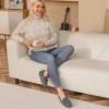 image:imageDREAM PAIRS Womens House Slippers Indoor Outdoor Moccasin Fuzzy Fluffy Furry Loafers Suede Leather Warm ShoesGrey