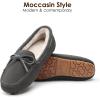 image:imageDREAM PAIRS Womens House Slippers Indoor Outdoor Moccasin Fuzzy Fluffy Furry Loafers Suede Leather Warm ShoesGrey