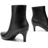 image:imageDREAM PAIRS Womens Kitten Heel Ankle Boots Pointed Toe Side Zipper Fall Leather Ankle Booties for Office WorkBlackpu