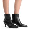 image:imageDREAM PAIRS Womens Kitten Heel Ankle Boots Pointed Toe Side Zipper Fall Leather Ankle Booties for Office WorkBlackpu