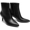 image:imageDREAM PAIRS Womens Kitten Heel Ankle Boots Pointed Toe Side Zipper Fall Leather Ankle Booties for Office WorkBlackpu