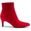 image:imageDREAM PAIRS Womens Kitten Heel Ankle Boots Pointed Toe Side Zipper Fall Leather Ankle Booties for Office WorkRed