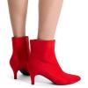 image:imageDREAM PAIRS Womens Kitten Heel Ankle Boots Pointed Toe Side Zipper Fall Leather Ankle Booties for Office WorkRed
