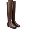 image:imageDREAM PAIRS Womens Knee High Boots Platform Chunky Heel Thigh High Fashion Over The Knee Boots SDOB2407WBrownpu