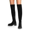 image:imageDREAM PAIRS Womens Knee High Boots Platform Over The Knee High Chunky Heel Fashion Boots for WomenBlacksuede