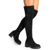 image:imageDREAM PAIRS Womens Knee High Boots Platform Over The Knee High Chunky Heel Fashion Boots for WomenBlacksuede