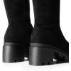 image:imageDREAM PAIRS Womens Knee High Boots Platform Over The Knee High Chunky Heel Fashion Boots for WomenBlacksuede