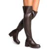 image:imageDREAM PAIRS Womens Knee High Boots Platform Over The Knee High Chunky Heel Fashion Boots for WomenBrownpu