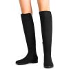 image:imageDREAM PAIRS Womens KneeHigh Boots Comfortable Flat Low Heel Round Toe Stretchy Suede Slouch Boots with Side ZipperBlacksuede