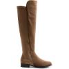 image:imageDREAM PAIRS Womens KneeHigh Boots Comfortable Flat Low Heel Round Toe Stretchy Suede Slouch Boots with Side ZipperBrownsuede