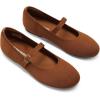 image:imageDREAM PAIRS Womens Mary Jane Ballet Flat Shoes Dressy Foldable Knit Flats with Arch Support Comfortable for Casual Work OfficeBrown