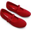 image:imageDREAM PAIRS Womens Mary Jane Ballet Flat Shoes Dressy Foldable Knit Flats with Arch Support Comfortable for Casual Work OfficeRed