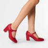 image:imageDREAM PAIRS Womens Mary Jane Shoes Chunky Heel 276 Inch  Round Toe Vintage Office Work Pumps  Comfortable Low Block Heels Dress Shoes for WomenRed