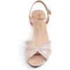 image:imageDREAM PAIRS Womens Nina Low Heel Pump SandalsChampagnesatin