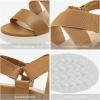 image:imageDREAM PAIRS Womens Open Toe Ankle Strap Platform Wedge SandalsCamel