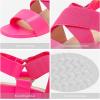 image:imageDREAM PAIRS Womens Open Toe Ankle Strap Platform Wedge SandalsNeonPink