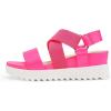 image:imageDREAM PAIRS Womens Open Toe Ankle Strap Platform Wedge SandalsNeonPink