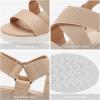 image:imageDREAM PAIRS Womens Open Toe Ankle Strap Platform Wedge SandalsNude