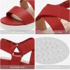 image:imageDREAM PAIRS Womens Open Toe Ankle Strap Platform Wedge SandalsRed
