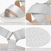 image:imageDREAM PAIRS Womens Open Toe Ankle Strap Platform Wedge SandalsSilver