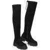 image:imageDREAM PAIRS Womens Over The Knee Platform Thigh High Boots Long Stretch Soft Chunky Lug Sole Fall BootsBlackSuede