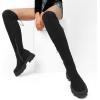 image:imageDREAM PAIRS Womens Over The Knee Platform Thigh High Boots Long Stretch Soft Chunky Lug Sole Fall BootsBlackSuede