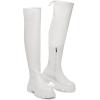 image:imageDREAM PAIRS Womens Over The Knee Platform Thigh High Boots Long Stretch Soft Chunky Lug Sole Fall BootsWhitePu