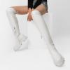 image:imageDREAM PAIRS Womens Over The Knee Platform Thigh High Boots Long Stretch Soft Chunky Lug Sole Fall BootsWhitePu