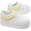 image:imageDREAM PAIRS Womens Platform Casual SneakersWhiteYellow
