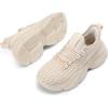 image:imageDREAM PAIRS Womens Platform Chunky Fashion Sneakers Slip On Walking Stylish Lightweight Classic Casual SneakerBeige