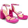 image:imageDREAM PAIRS Womens Platform Strappy Heels Open Toe Ankle Strap Square Party Sandals Y2K Dress ShoesHot Pink