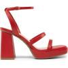 image:imageDREAM PAIRS Womens Platform Strappy Heels Open Toe Ankle Strap Square Party Sandals Y2K Dress ShoesRedpu