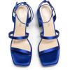 image:imageDREAM PAIRS Womens Platform Strappy Heels Open Toe Ankle Strap Square Party Sandals Y2K Dress ShoesRoyal Bluesatin