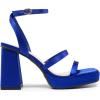 image:imageDREAM PAIRS Womens Platform Strappy Heels Open Toe Ankle Strap Square Party Sandals Y2K Dress ShoesRoyal Bluesatin