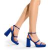 image:imageDREAM PAIRS Womens Platform Strappy Heels Open Toe Ankle Strap Square Party Sandals Y2K Dress ShoesRoyal Bluesatin