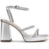 image:imageDREAM PAIRS Womens Platform Strappy Heels Open Toe Ankle Strap Square Party Sandals Y2K Dress ShoesSilverrhinestone
