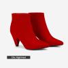 image:imageDREAM PAIRS Womens Pointed Toe Ankle Boots High Heel Booties Fashion Zipper Dress BootsRedSuede