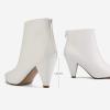 image:imageDREAM PAIRS Womens Pointed Toe Ankle Boots High Heel Booties Fashion Zipper Dress BootsWhitePu