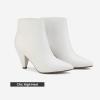image:imageDREAM PAIRS Womens Pointed Toe Ankle Boots High Heel Booties Fashion Zipper Dress BootsWhitePu
