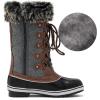 image:imageDREAM PAIRS Womens River1 Mid Calf Waterproof Winter Snow BootsBlack Grey